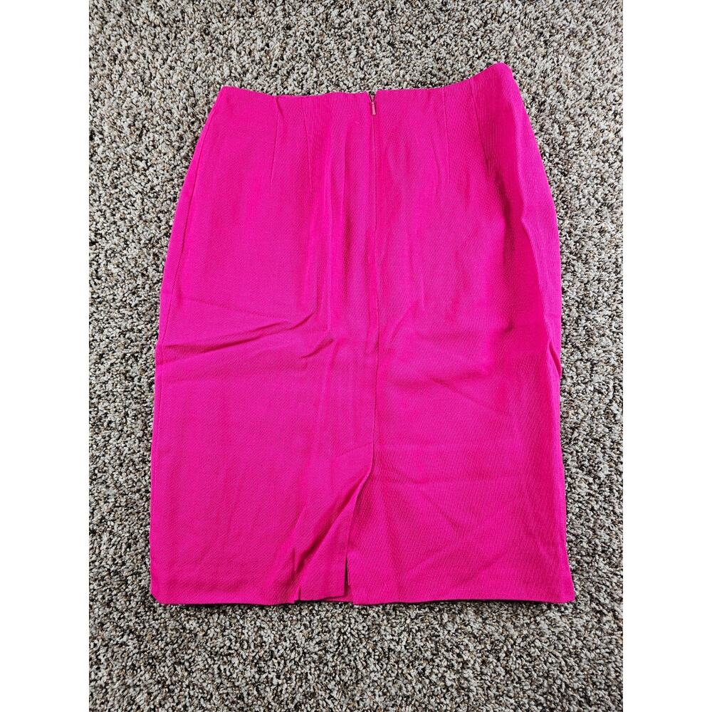 Linda Allard by Ellen Tracy Womens 12 Midi Wool Blend Pencil Skirt Bright Pink - Picture 3 of 3